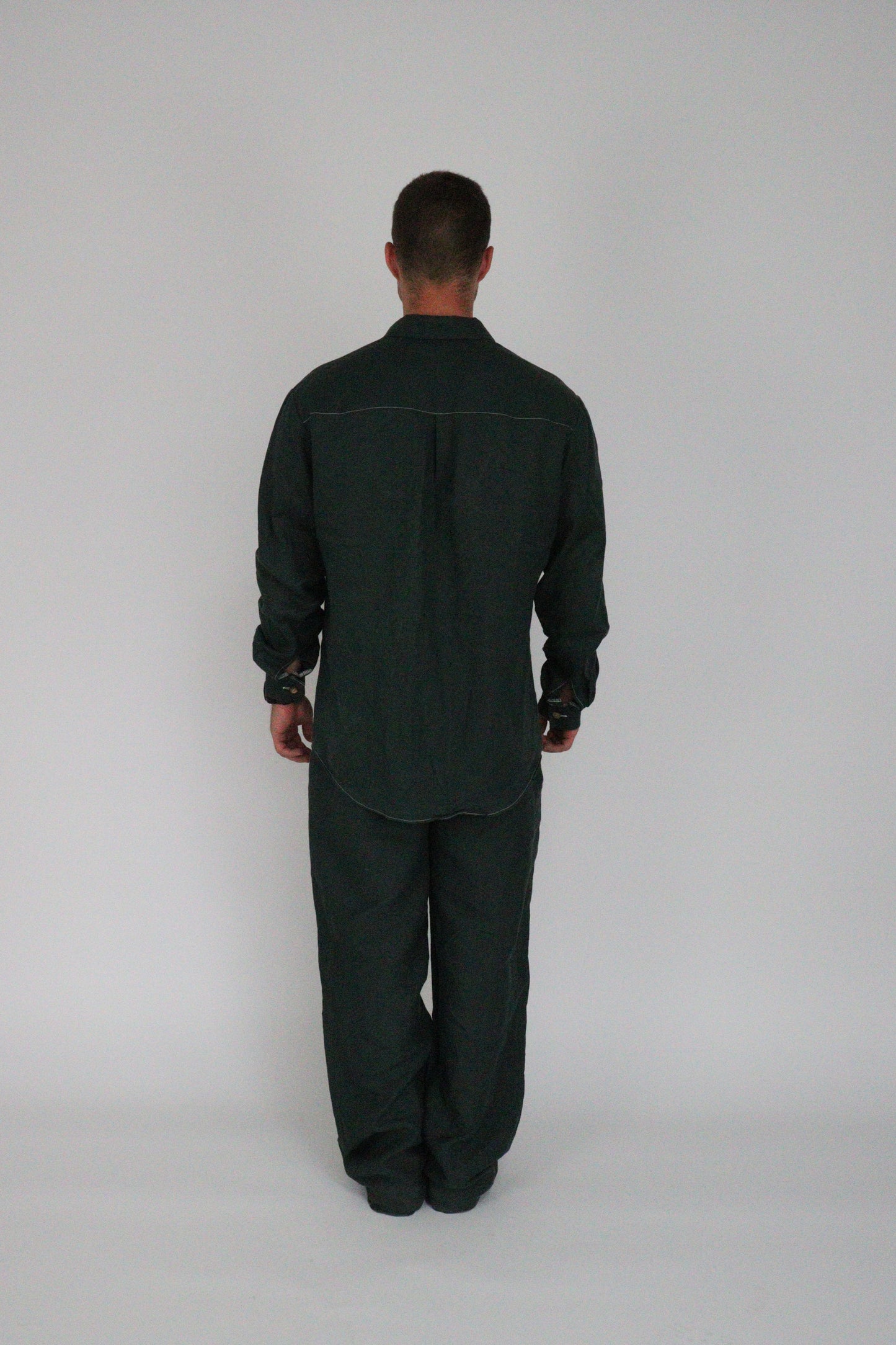 Handmade | Forest Green 100% French Linen Shirt