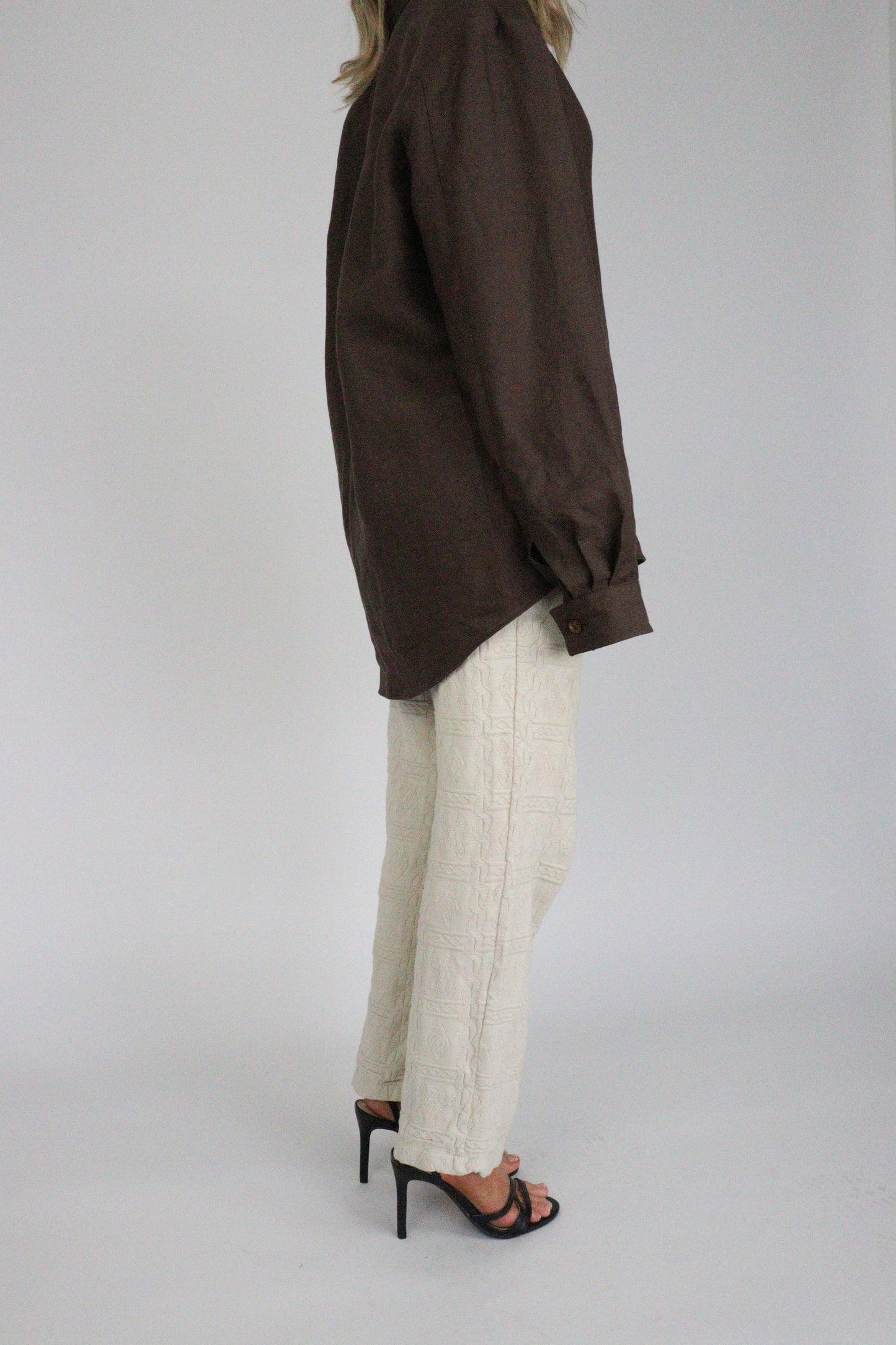 Handmade | Mocha 100% French Linen Shirt