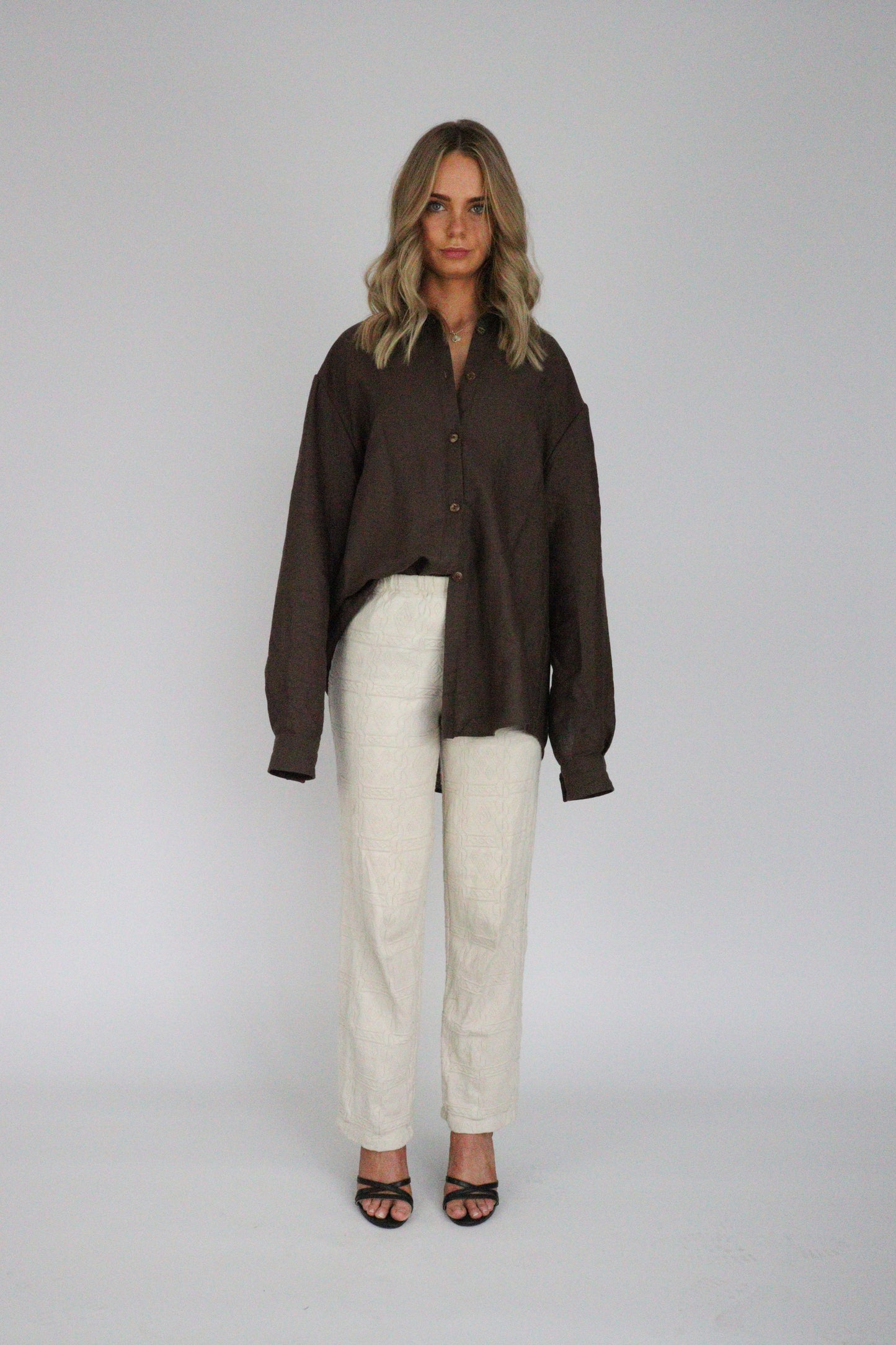 Handmade | Mocha 100% French Linen Shirt