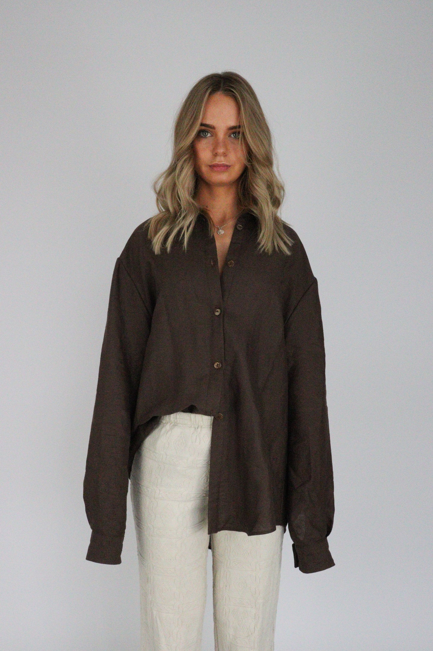 Handmade | Mocha 100% French Linen Shirt