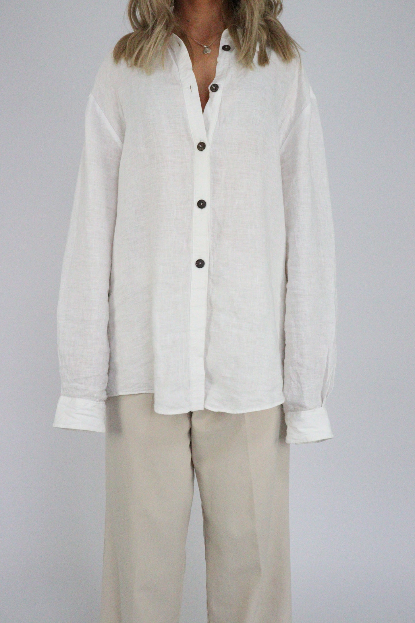 Handmade | Classic White 100% French Linen Shirt