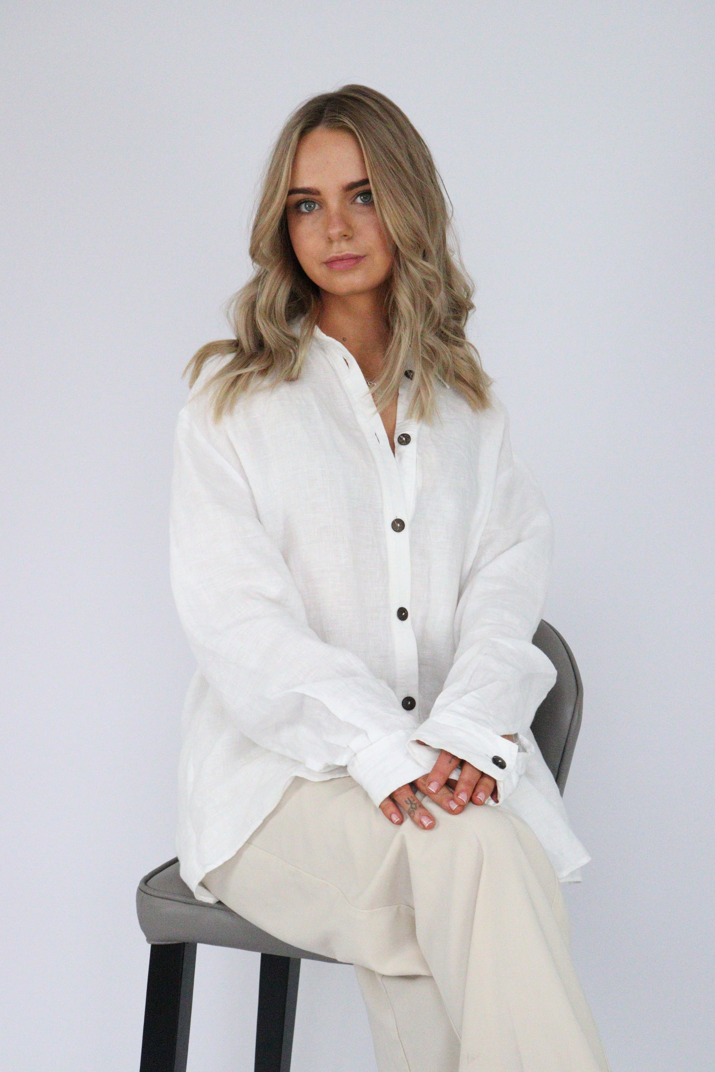 Handmade | Classic White 100% French Linen Shirt