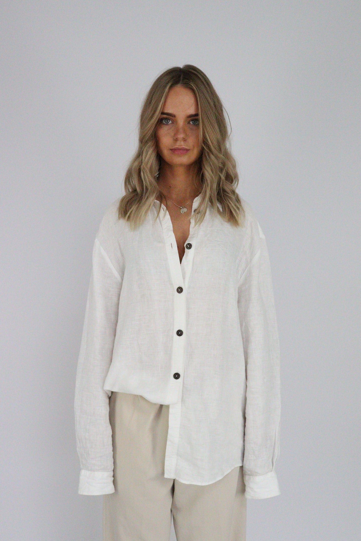 Handmade | Classic White 100% French Linen Shirt