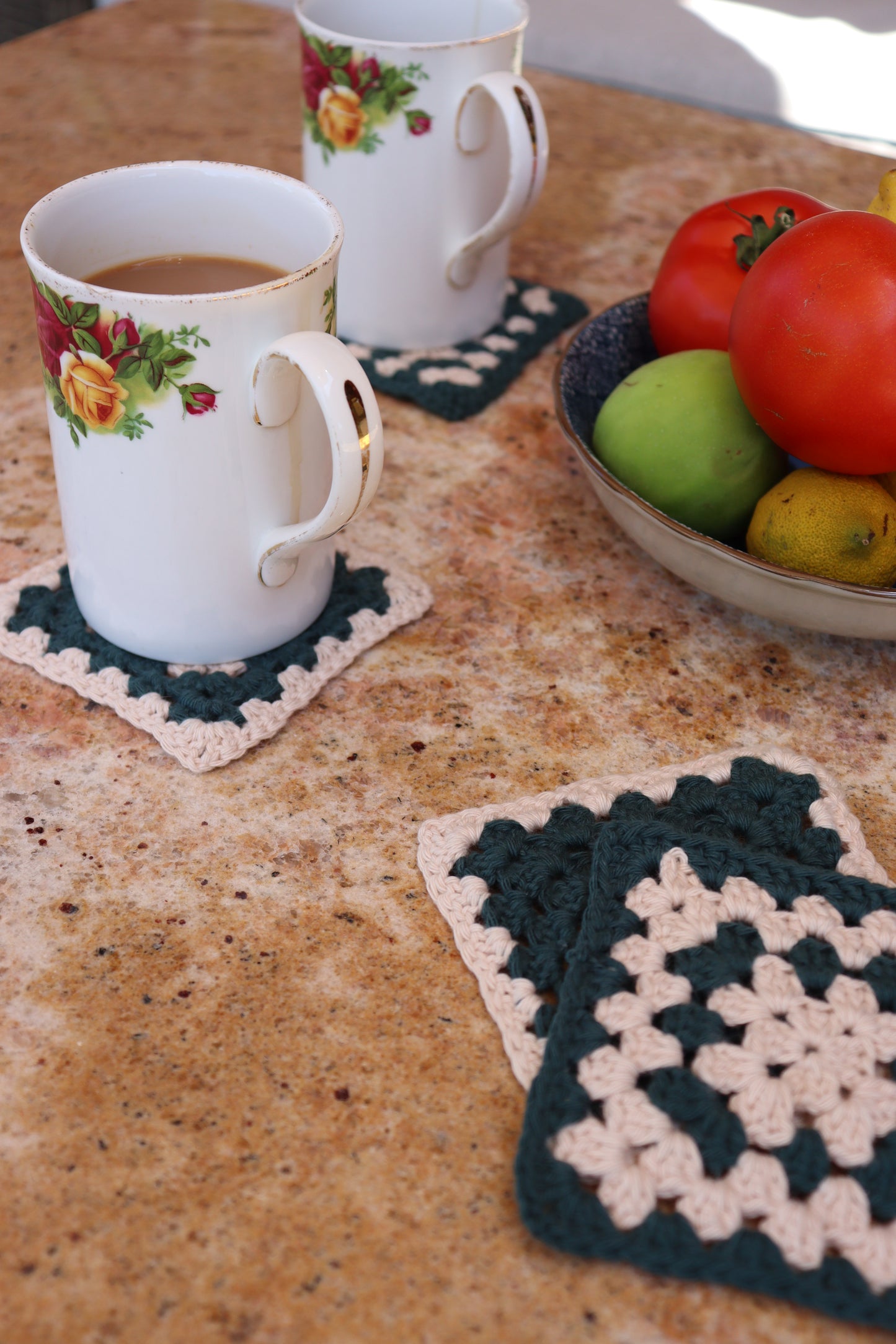 Handmade Coasters ~ Deep Green