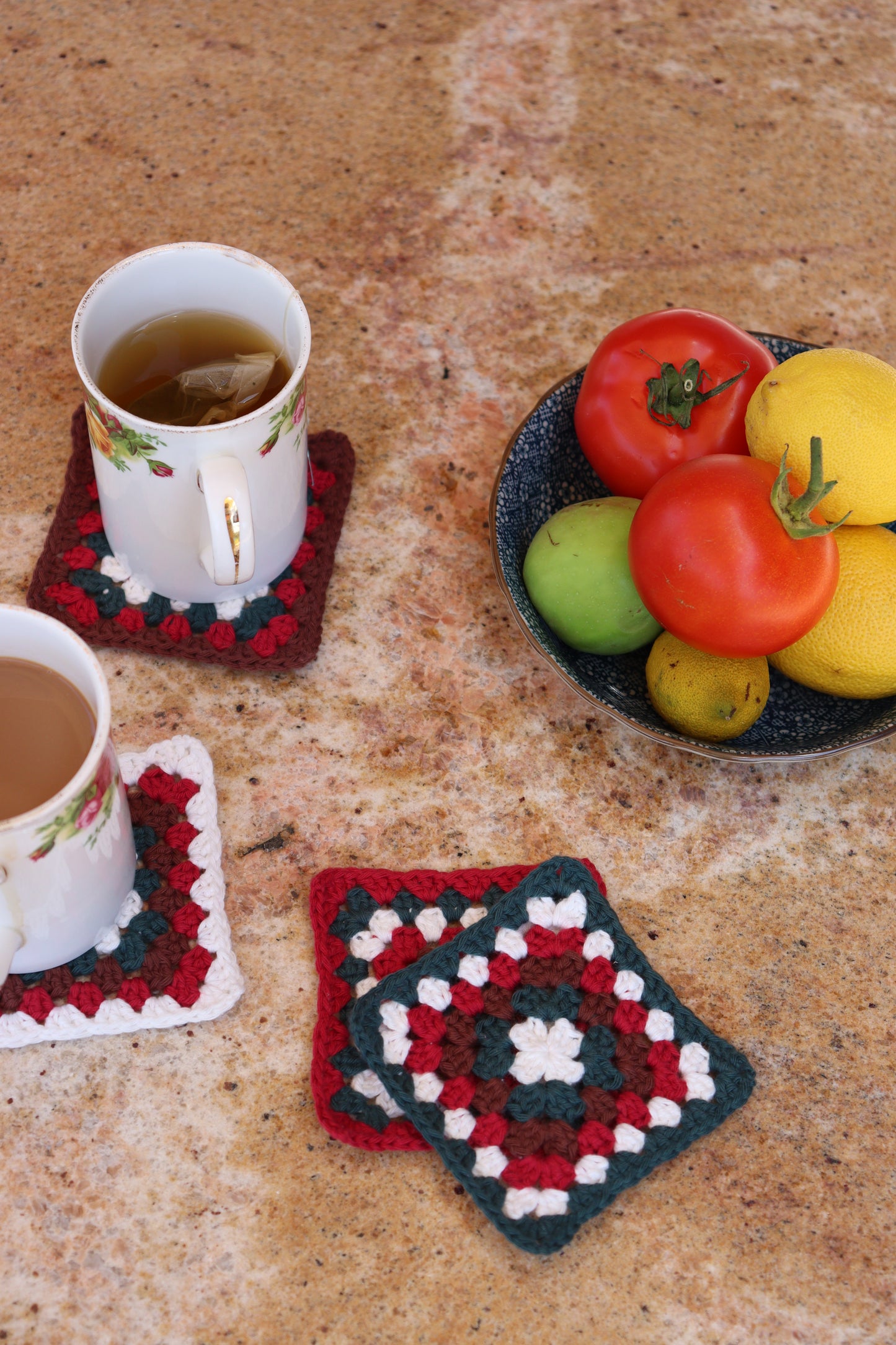 Handmade Coasters ~ Festive Red
