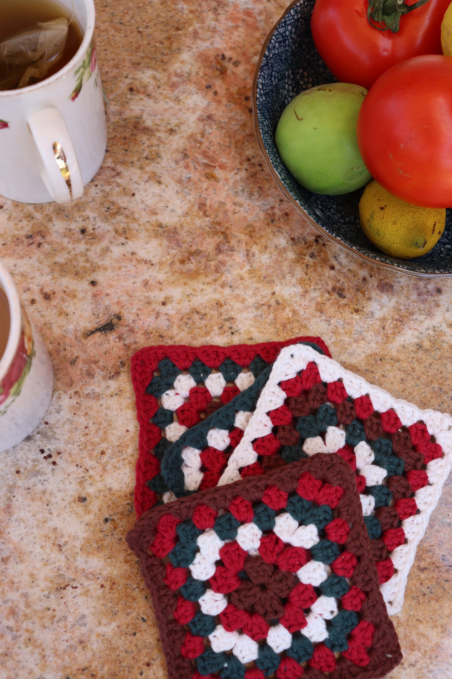 Handmade Coasters ~ Festive Red