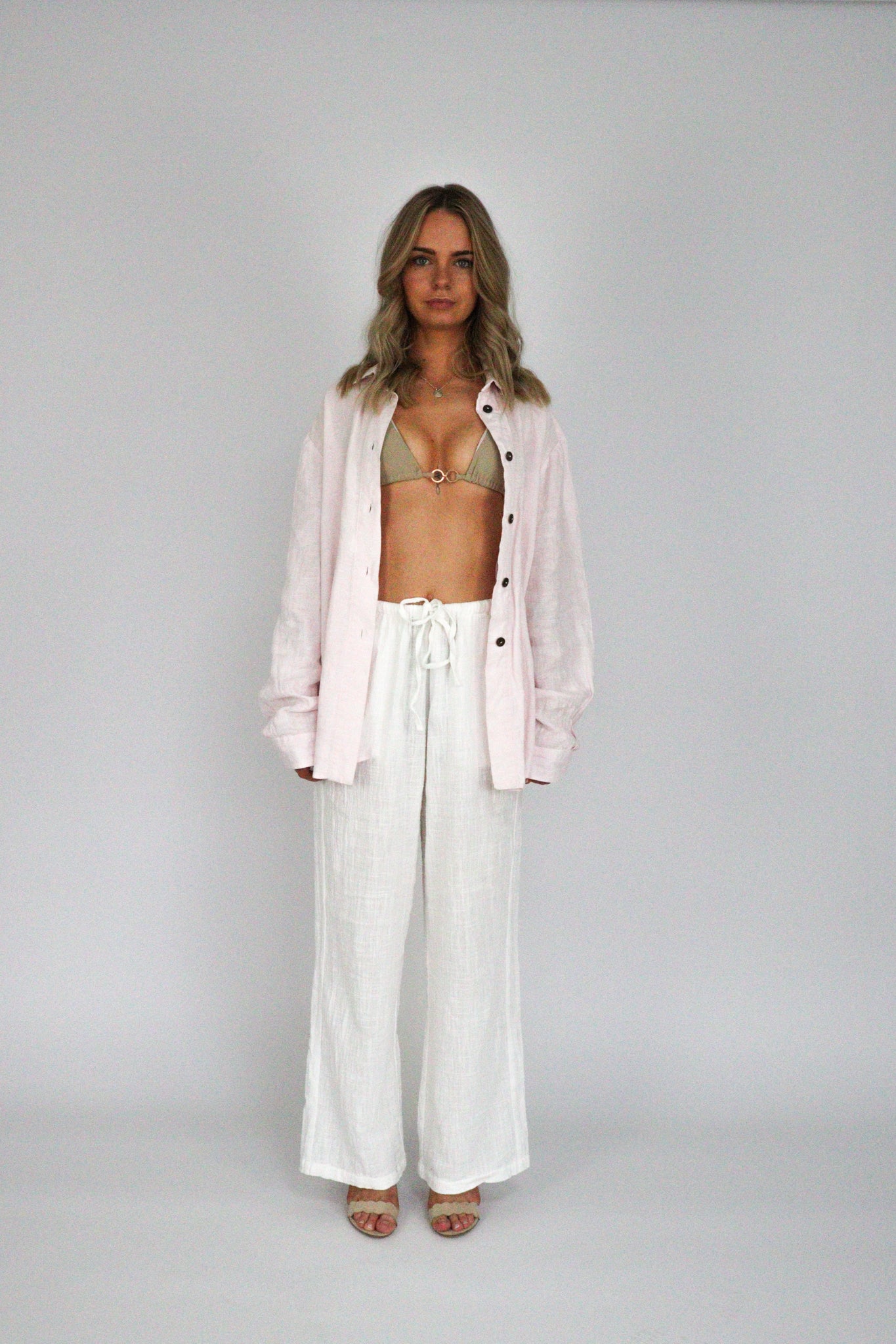 Handmade | Baby Pink 100% French Linen Shirt