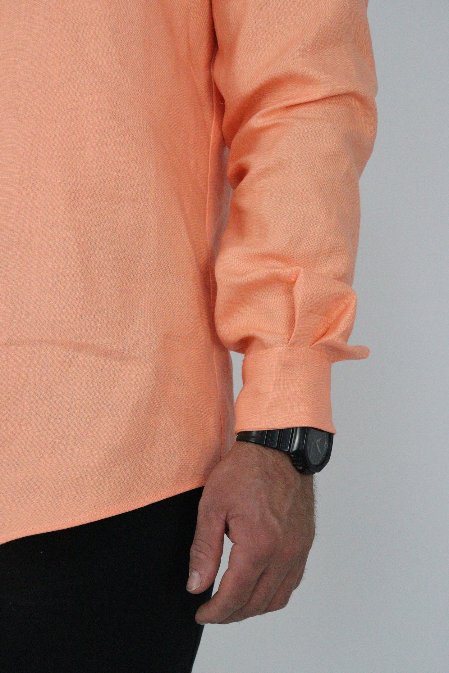 Handmade | Coral 100% French Linen Shirt