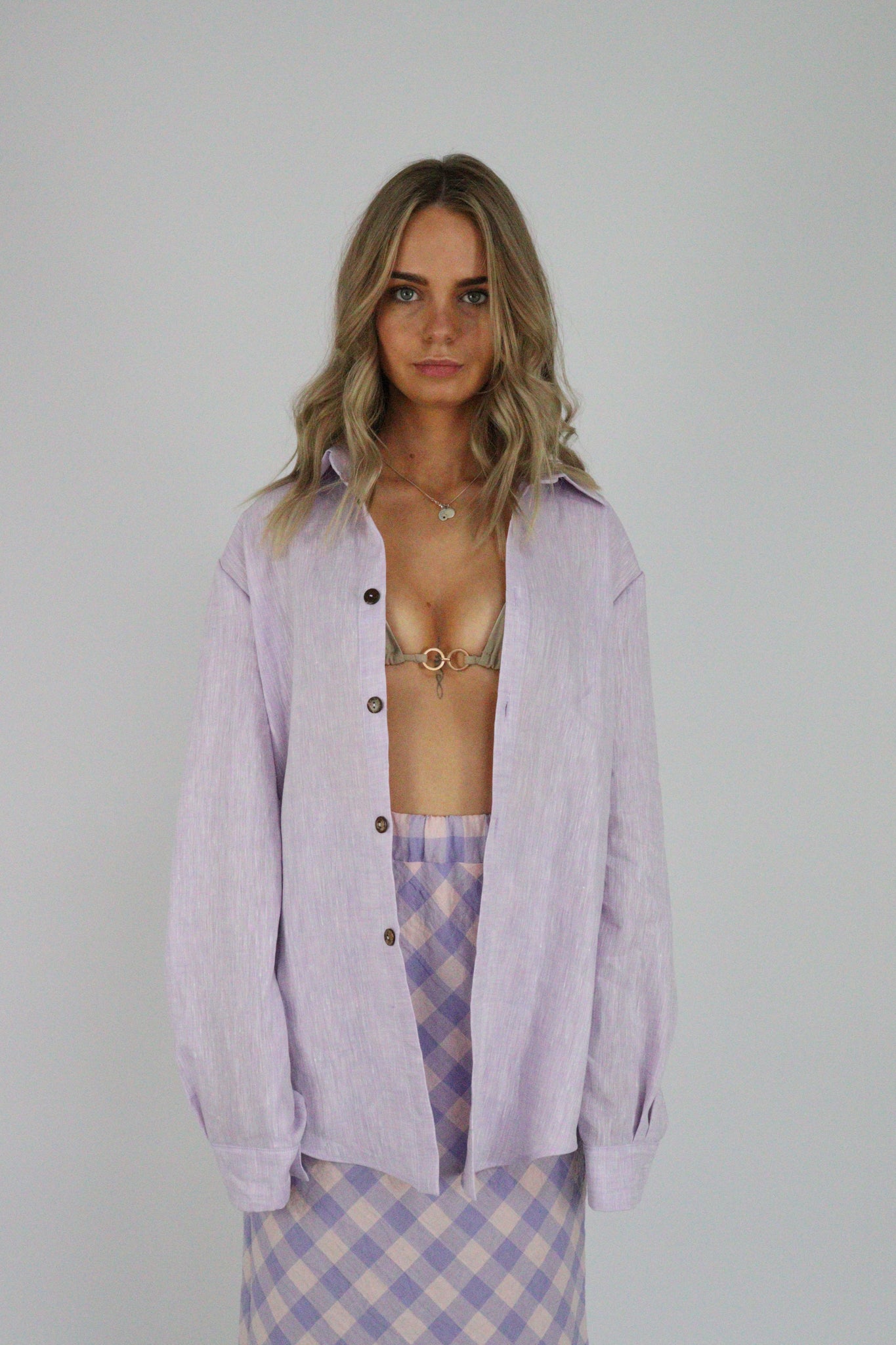 Handmade | Lilac Fizz 100% French Linen Shirt
